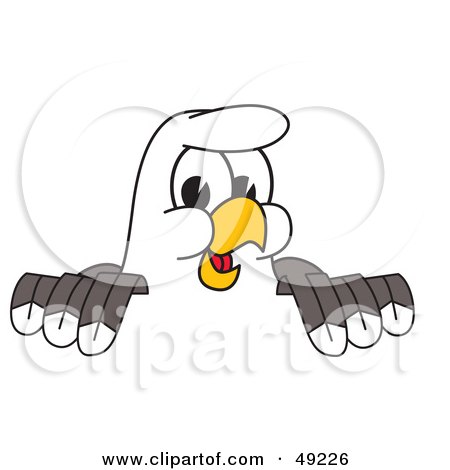 Royalty-Free (RF) Clipart Illustration of a Bald Eagle Character Looking Over a Surface by Mascot Junction