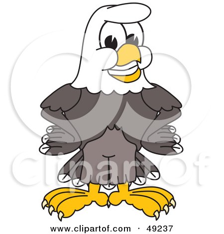 Royalty-Free (RF) Clipart Illustration of a Bald Eagle Character Smiling by Mascot Junction