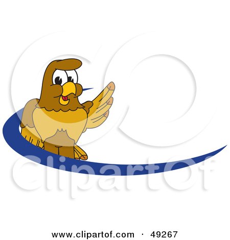 Royalty-Free (RF) Clipart Illustration of a Hawk Mascot Character Dash Logo by Mascot Junction