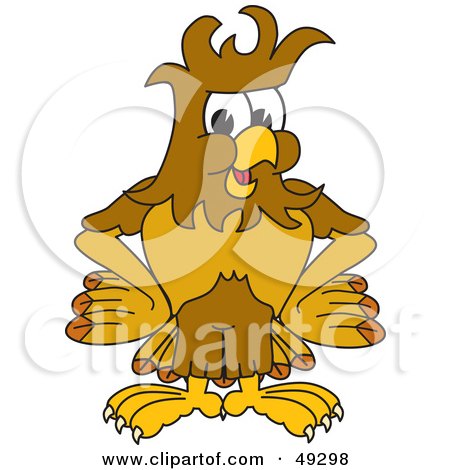 Royalty-Free (RF) Clipart Illustration of a Hawk Mascot Character With Messy Hair by Mascot Junction