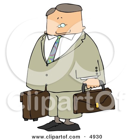 Packed Up Businessman Ready to Travel to New York Clipart by djart