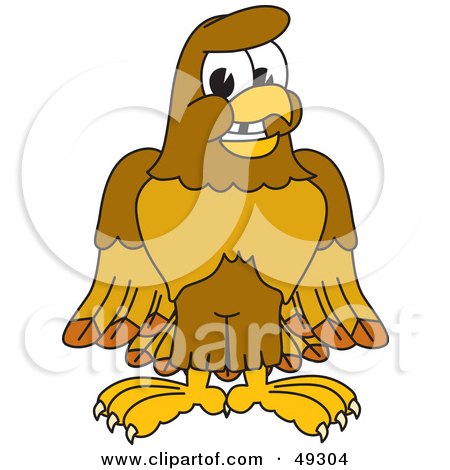 Royalty-Free (RF) Clipart Illustration of a Hawk Mascot Character With a Missing Tooth by Mascot Junction