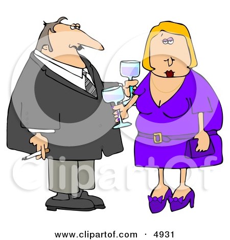 Couple Partying at a Cocktail Party Clipart by djart