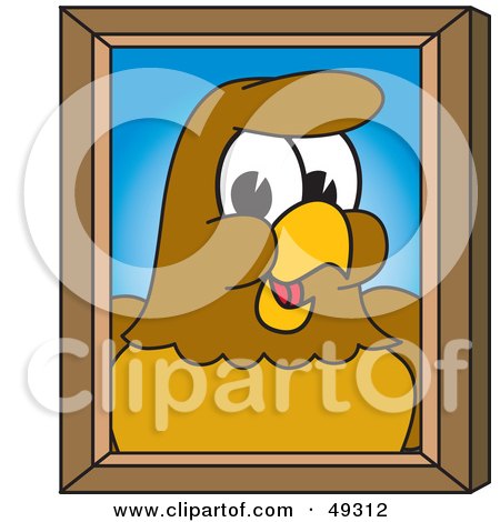 Royalty-Free (RF) Clipart Illustration of a Hawk Mascot Character Portrait by Mascot Junction