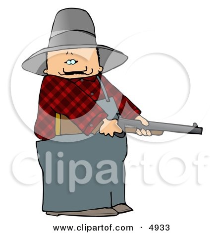 Angry Farmer with a Shotgun Clipart by djart