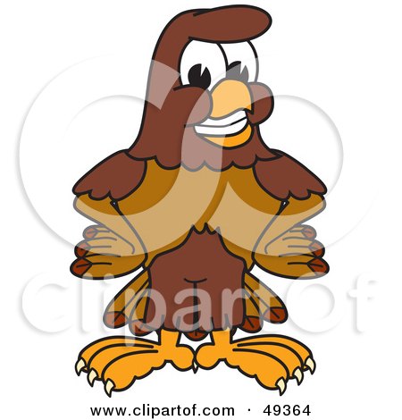 Royalty-Free (RF) Clipart Illustration of a Falcon Mascot Character With His Hands on His Hips by Mascot Junction