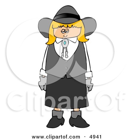 Young Blond Haired Cowgirl Clipart by djart