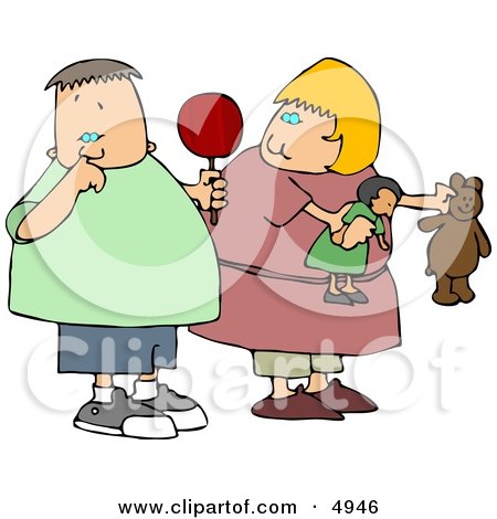 Girl Watching Nasty Boy Pick His Nose with His Pointer Finger Clipart by djart