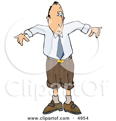Man Wearing a Small Business Suit - Humorous Business Clipart by djart