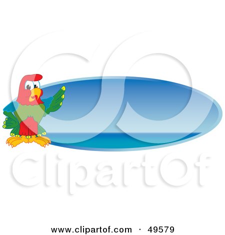 Royalty-Free (RF) Clipart Illustration of a Macaw Parrot Character Mascot Blue Sea Logo by Mascot Junction