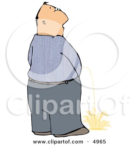 Man Peeing On the Ground in Public Clipart by djart