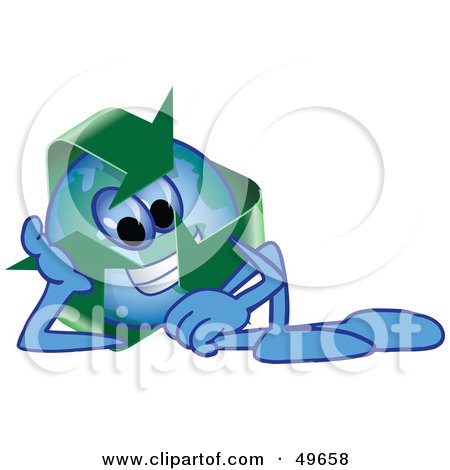 Royalty-Free (RF) Clipart Illustration of a Recycle Character Mascot Resting by Mascot Junction