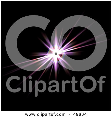 Royalty-Free (RF) Clipart Illustration of a Bright Bursting Purple Star on Black by Arena Creative