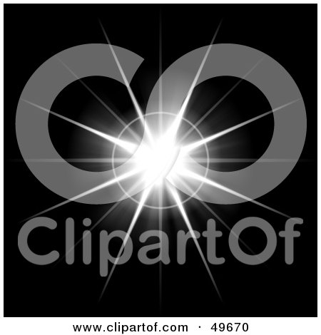 Royalty-Free (RF) Clipart Illustration of a Bright White Shining Star on Black by Arena Creative