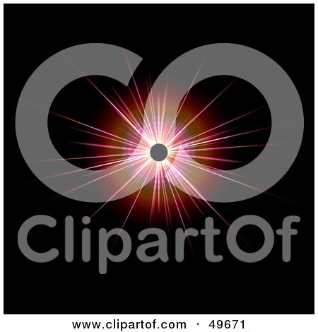 Royalty-Free (RF) Clipart Illustration of a Bright Bursting Red Star on Black by Arena Creative