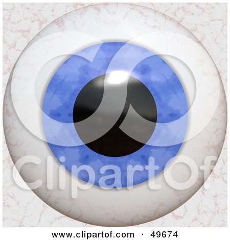 Royalty-Free (RF) Clipart Illustration of a Blue Bloodshot Eyeball by Arena Creative