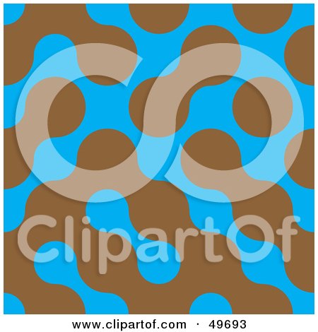Royalty-Free (RF) Clipart Illustration of a Blue Background With Brown Blobs by Arena Creative