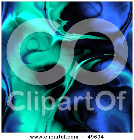 Royalty-Free (RF) Clipart Illustration of a Blue And Green Liquid Plasma Fractal Background by Arena Creative