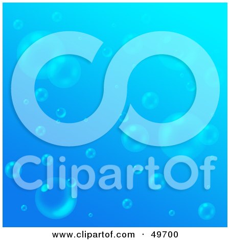 Royalty-Free (RF) Clipart Illustration of a Blue Background of Floating Bubbles by Arena Creative