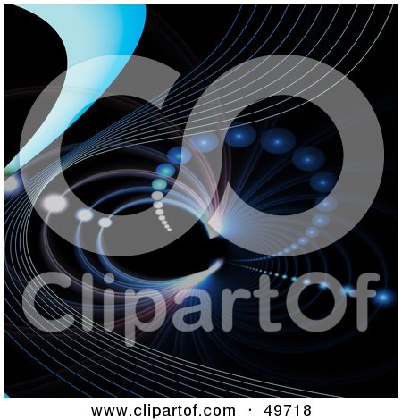 Royalty-Free (RF) Clipart Illustration of a Wave And Spiral Fractal On Black by Arena Creative
