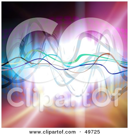 Royalty-Free (RF) Clipart Illustration of a Colorful And Bright Background With Waves Spanning The Center by Arena Creative