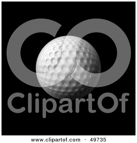 Royalty-Free (RF) Clipart Illustration of a 3d Dimpled White Golf Ball Against Blac by Arena Creative