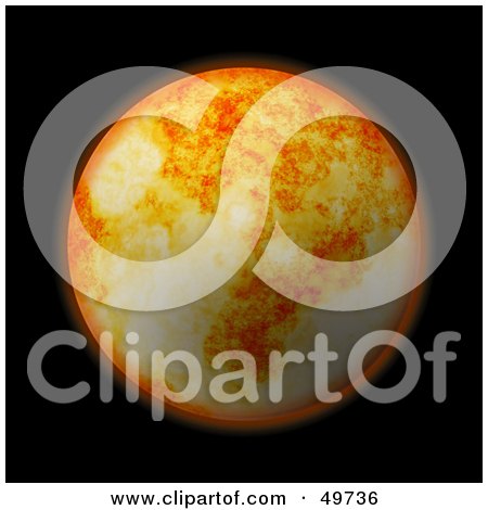 Royalty-Free (RF) Clipart Illustration of a Fiery Orange Planet In The Blackness Of Space by Arena Creative