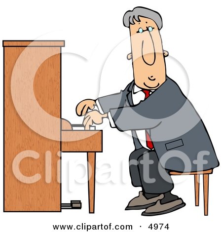 Elderly Man Playing the Piano Clipart by djart
