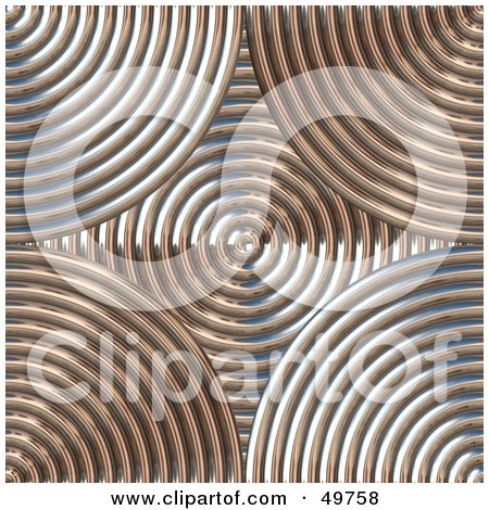Royalty-Free (RF) Clipart Illustration of a Background of Chrome and Copper Circles by Arena Creative