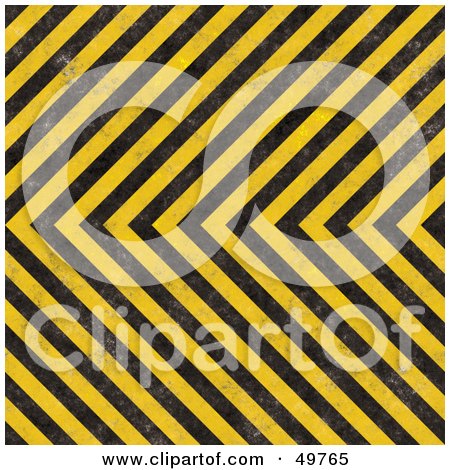 Royalty-Free (RF) Clipart Illustration of a Background Of Black And Yellow Hazard Stripes With Slight Grunge by Arena Creative