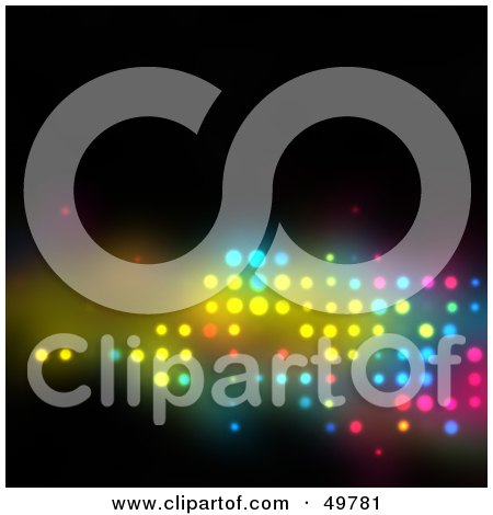 Royalty-Free (RF) Clipart Illustration of Colorful Lights Shining Through Holes On Black by Arena Creative