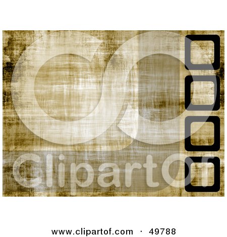 Royalty-Free (RF) Clipart Illustration of a Brown Grunge Background With A Curve And Four Black Squares by Arena Creative
