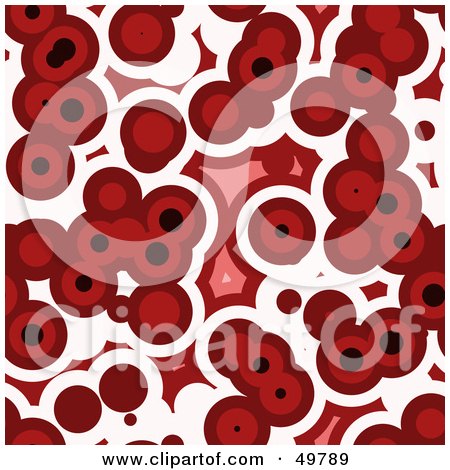 Royalty-Free (RF) Clipart Illustration of a Funky Red and White Circle Background by Arena Creative
