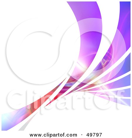 Royalty-Free (RF) Clipart Illustration of a Futuristic Fractal Swoosh Over White by Arena Creative