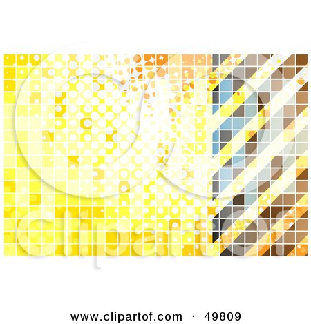 Royalty-Free (RF) Clipart Illustration of a Yellow Tile Hazard Stripe Background by Arena Creative