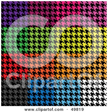 Royalty-Free (RF) Clipart Illustration of a Background Of Colorful Houndstooth Patterned Squares by Arena Creative