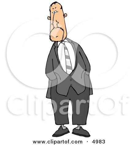 Alert Businessman Standing and Waiting with Hands In Pockets Clipart by djart