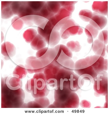 Royalty-Free (RF) Clipart Illustration of a Background Of Blurry Red Blood Cells On White by Arena Creative