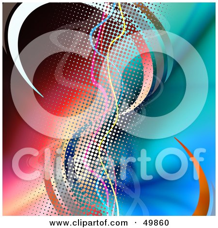 Royalty-Free (RF) Clipart Illustration of an Abstract Background Of Colorful Swooshes And Waves by Arena Creative