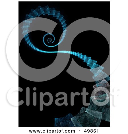 Royalty-Free (RF) Clipart Illustration of a Blue Fractal Step Path Spiraling Downwards by Arena Creative