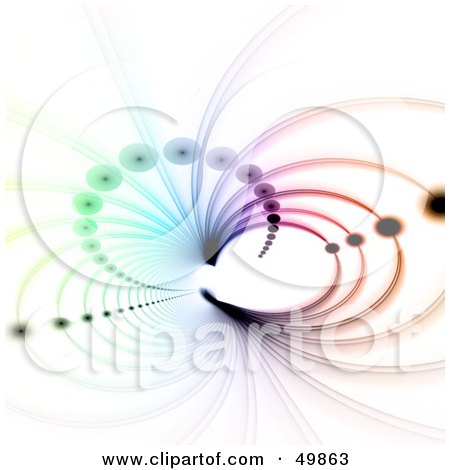 Royalty-Free (RF) Clipart Illustration of a Colorful Fractal Tunnel With Circles On White by Arena Creative