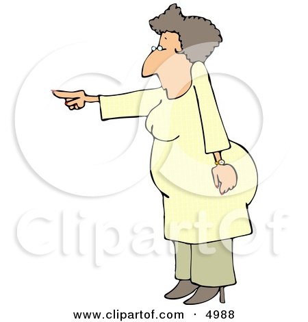Agitated Woman Pointing Her Finger at Someone Clipart by djart