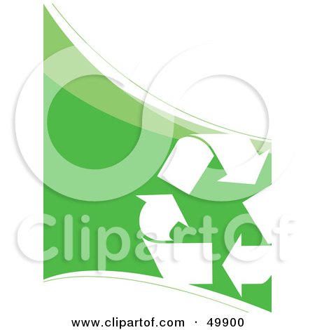 Royalty-Free (RF) Clipart Illustration of a Recycle Arrow Triangle On A Green And White Background by Arena Creative