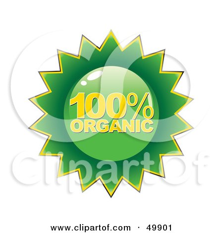 Royalty-Free (RF) Clipart Illustration of a Green 100 Percent Organic Label by Arena Creative