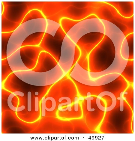 Royalty-Free (RF) Clipart Illustration of a Background of Yellow Glowing Ridges of Red Lava by Arena Creative