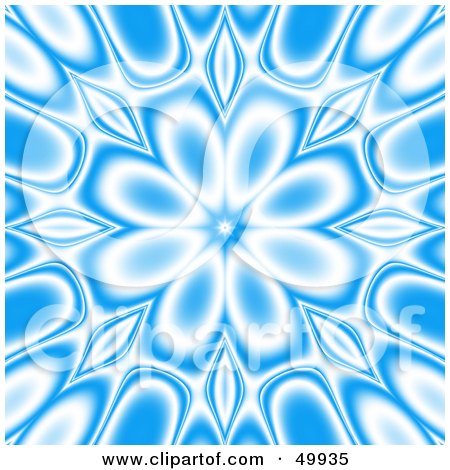 Royalty-Free (RF) Clipart Illustration of a Blue And White Floral Kaleidoscope Background by Arena Creative