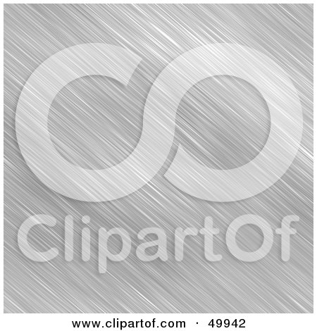 Royalty-Free (RF) Clipart Illustration of a Diagonal Brushed Aluminum Background Texture by Arena Creative