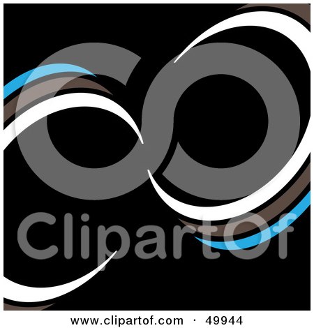 Royalty-Free (RF) Clipart Illustration of a Black Background With White, Brown And Blue Curves by Arena Creative