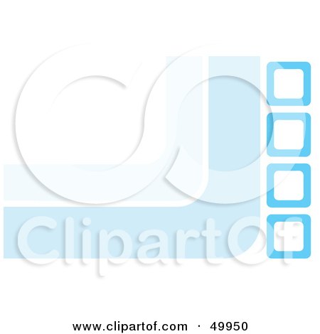 Royalty-Free (RF) Clipart Illustration of a Blue Corner Background With Square Outlines by Arena Creative