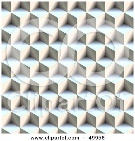 Royalty-Free (RF) Clipart Illustration of a 3d Background of Stacked White Cubes by Arena Creative